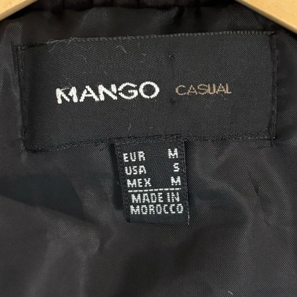 Mango Black Textured Jacket- Small - Picture 3 of 8